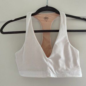 Alo Yoga White Sports Bra